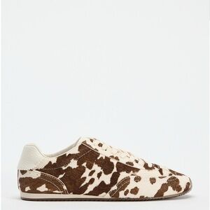 Zara Cow Print Women's Brown and Cream Sneakers